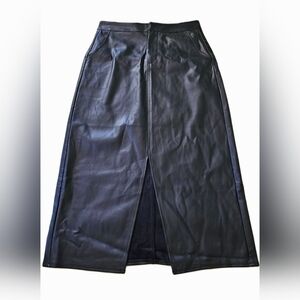 Saks Fifth Ave Faux Black Leather Skirt size Small S
